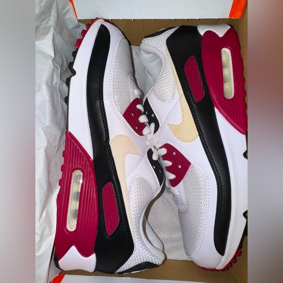 White and new maroon black air max 90 brand new - Picture 1 of 6